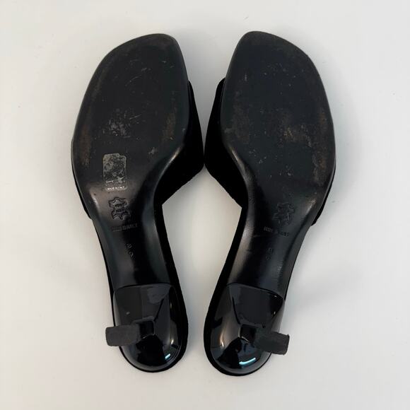 Giuseppe Zanotti Black Velvet Kitten Heels Crystal Dragonfly Slides Sandals 9B - Picture 10 of 11